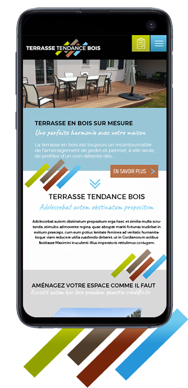 TERRASSE TENDANCE BOIS, design d'un site responsive